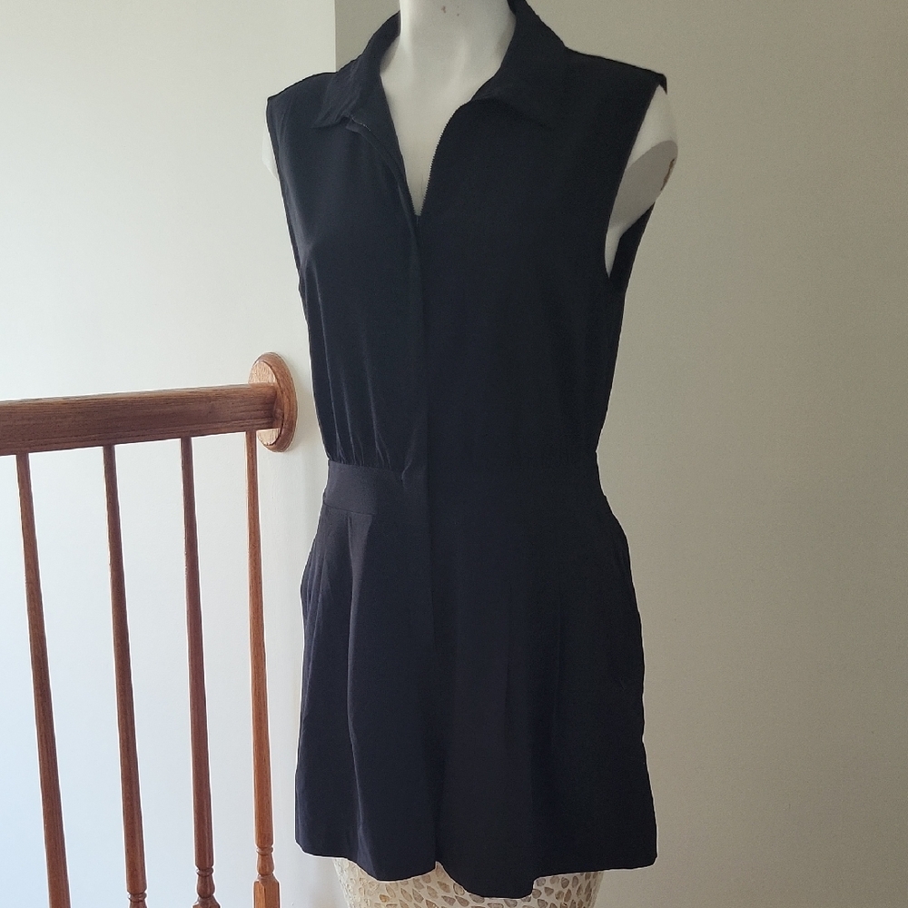 Sleeveless Black Collared Romper